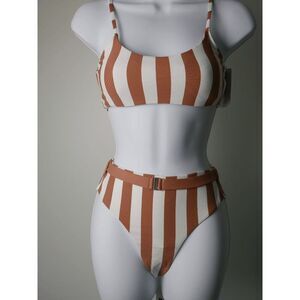 ENVYA Vacation Stripes 2 piece Bikini nude/combo 1X